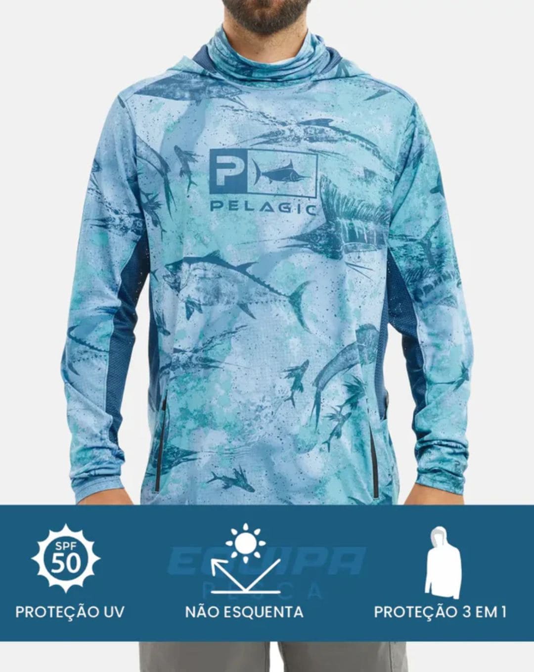 Camisa de Pesca Pelagic Azul