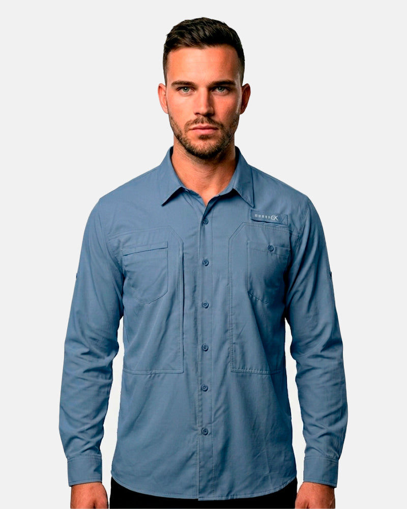 Camisa Equipa pesca Azul escuro