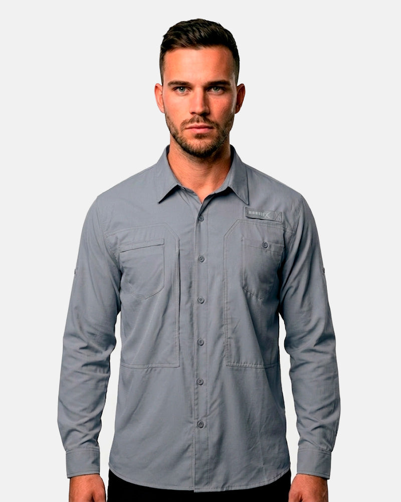 Camisa Equipa pesca Cinza