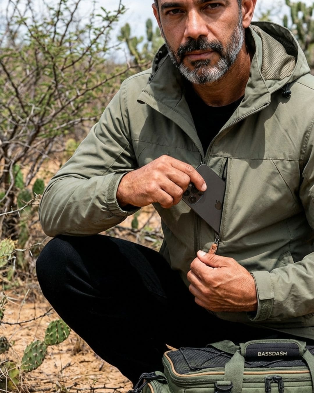Jaqueta Impermeável Equipa Pesca Pantanal Caqui