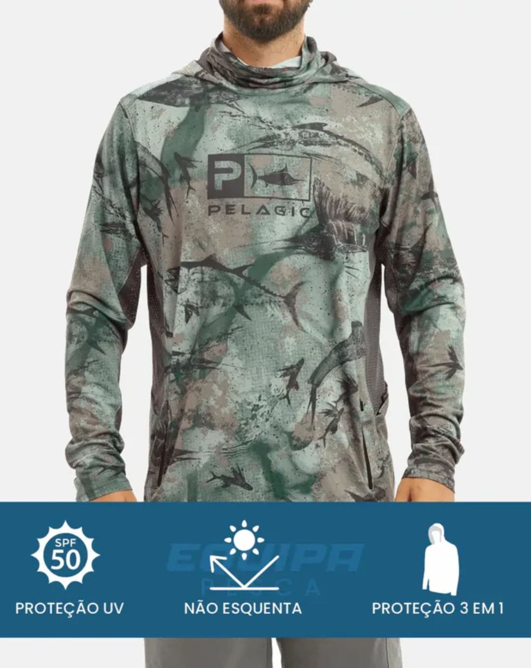 Camisa de Pesca Pelagic Verde