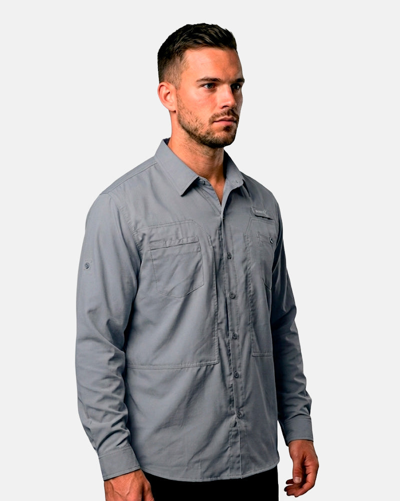 Camisa Equipa pesca Cinza